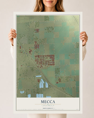 Map of Mecca, California, 24 x 36 inch unframed archival matte print
