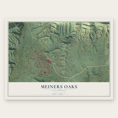 Meiners Oaks, California map print, the full design