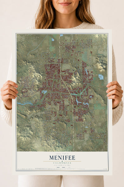 Map of Menifee, California, 18 x 24 inch unframed archival matte print