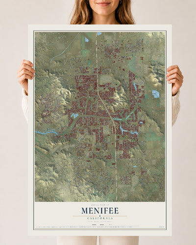 Map of Menifee, California, 24 x 36 inch unframed archival matte print