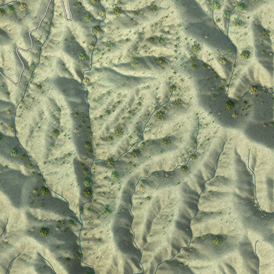 Second close-up of the map of Mentone, California print showing more streets and buildings
