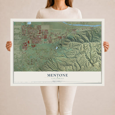 Map of Mentone, California, 24 x 36 inch unframed archival matte print