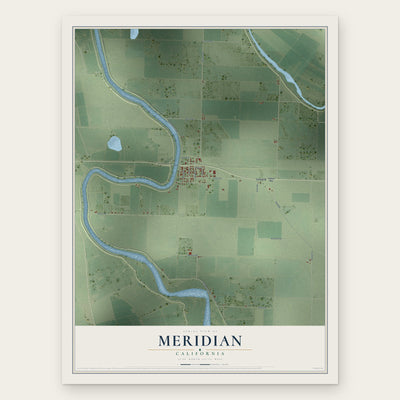 Meridian, California map print, the full design