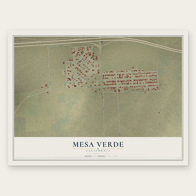 Mesa Verde, California map print, the full design