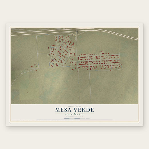 Mesa Verde, California map print, the full design