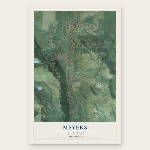 Meyers, California map print, the full design
