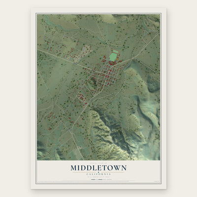 Middletown, California map print, the full design