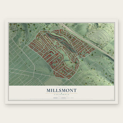 Millsmont, California map print, the full design