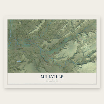 Millville, California map print, the full design