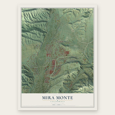 Mira Monte, California map print, the full design