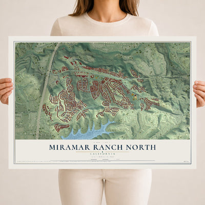Map of Miramar Ranch North, California, 18 x 24 inch unframed archival matte print