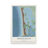 Map of Mission Beach, California, 12 x 18 inch unframed archival matte print
