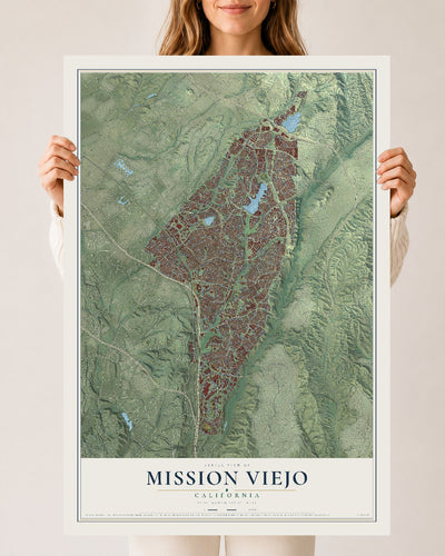Map of Mission Viejo, California, 24 x 36 inch unframed archival matte print