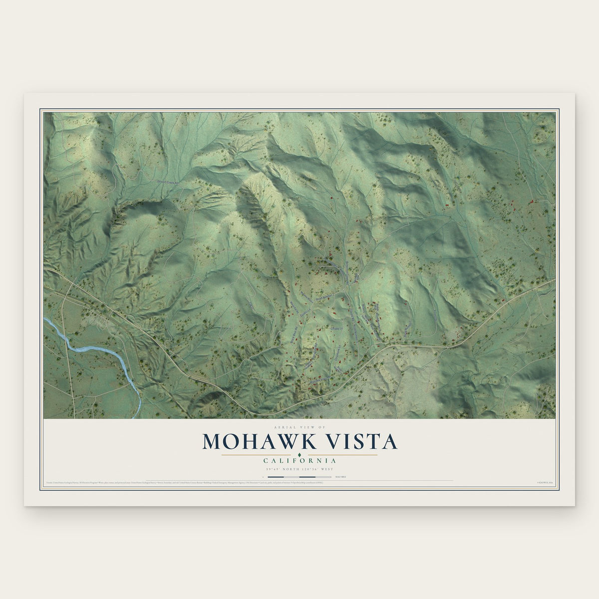 Mohawk Vista, California map print, the full design