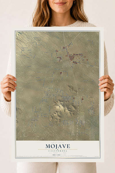 Map of Mojave, California, 18 x 24 inch unframed archival matte print