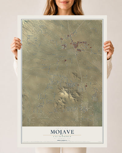 Map of Mojave, California, 24 x 36 inch unframed archival matte print