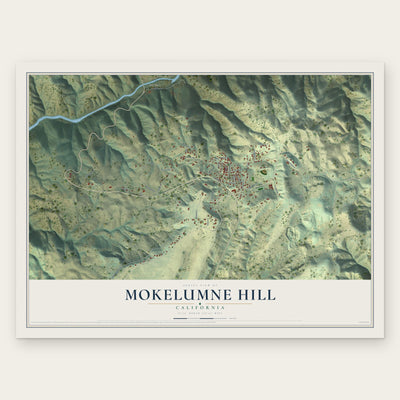 Mokelumne Hill, California map print, the full design