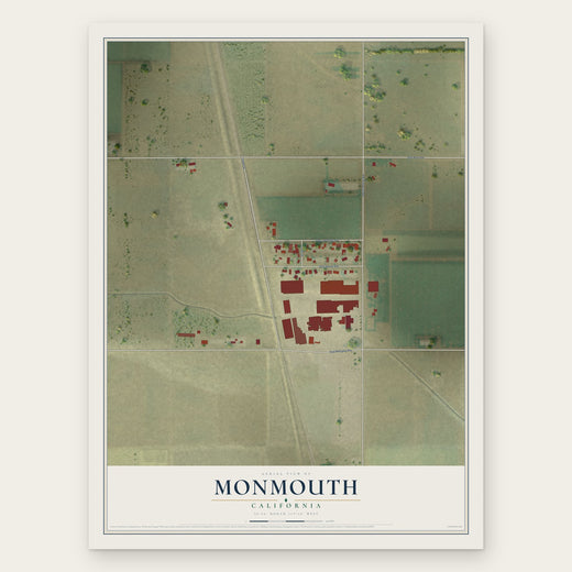 Monmouth, California map print, the full design