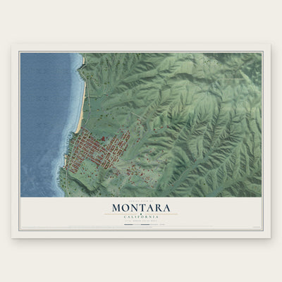 Montara, California map print, the full design