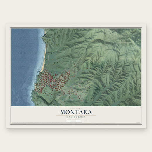 Montara, California map print, the full design