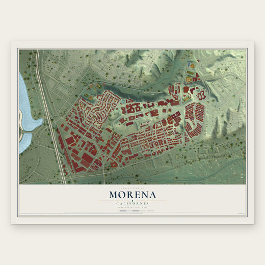 Morena, California map print, the full design