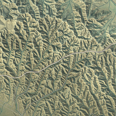 Close-up of the map of Moreno Valley, California print showing street and building detail
