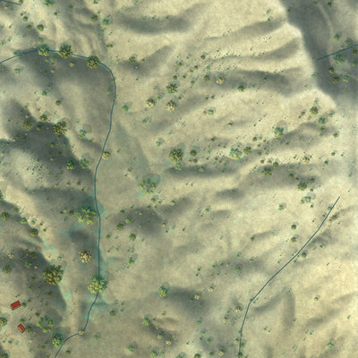 Close-up of the map of Moskowite Corner, California print showing street and building detail