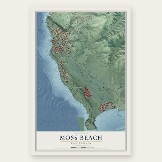 Moss Beach, California map print, the full design