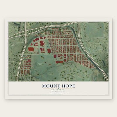 Mount Hope, California map print, the full design