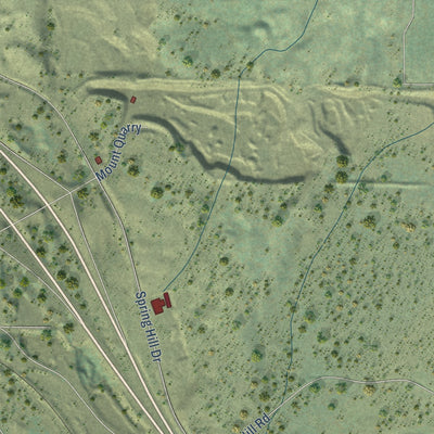 Second close-up of the map of Mount Shasta, California print showing more streets and buildings