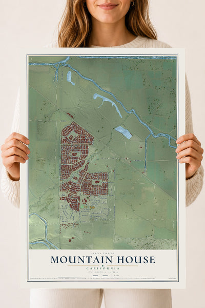 Map of Mountain House, California, 18 x 24 inch unframed archival matte print