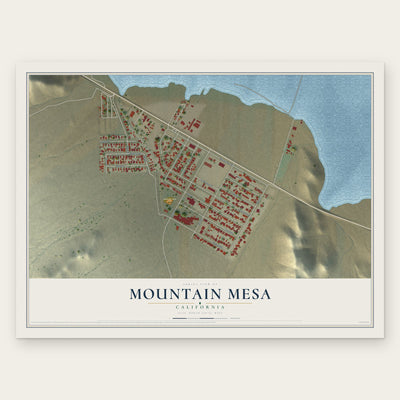 Mountain Mesa, California map print, the full design