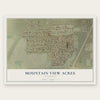 Mountain View Acres, California map print, the full design