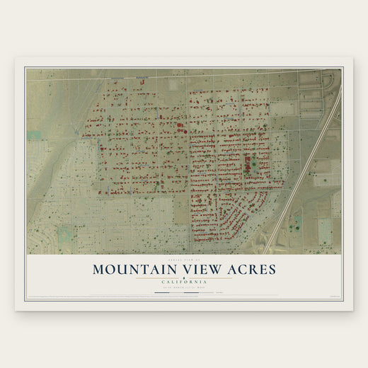 Mountain View Acres, California map print, the full design