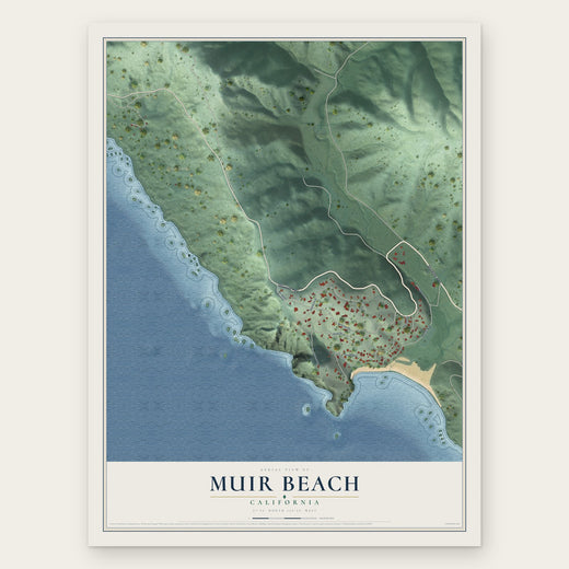 Muir Beach, California map print, the full design