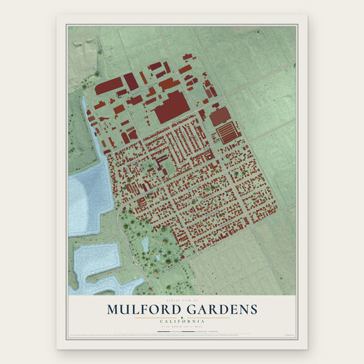 Mulford Gardens, California map print, the full design
