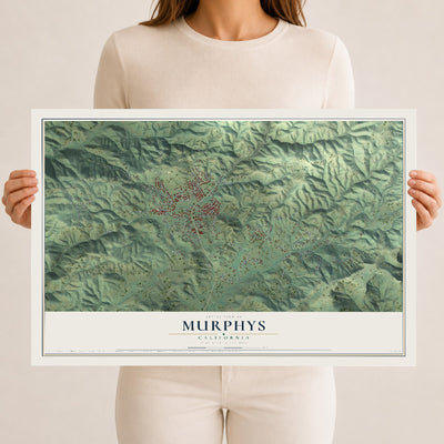 Map of Murphys, California, 12 x 18 inch unframed archival matte print