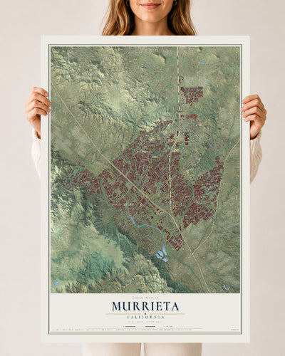 Map of Murrieta, California, 24 x 36 inch unframed archival matte print
