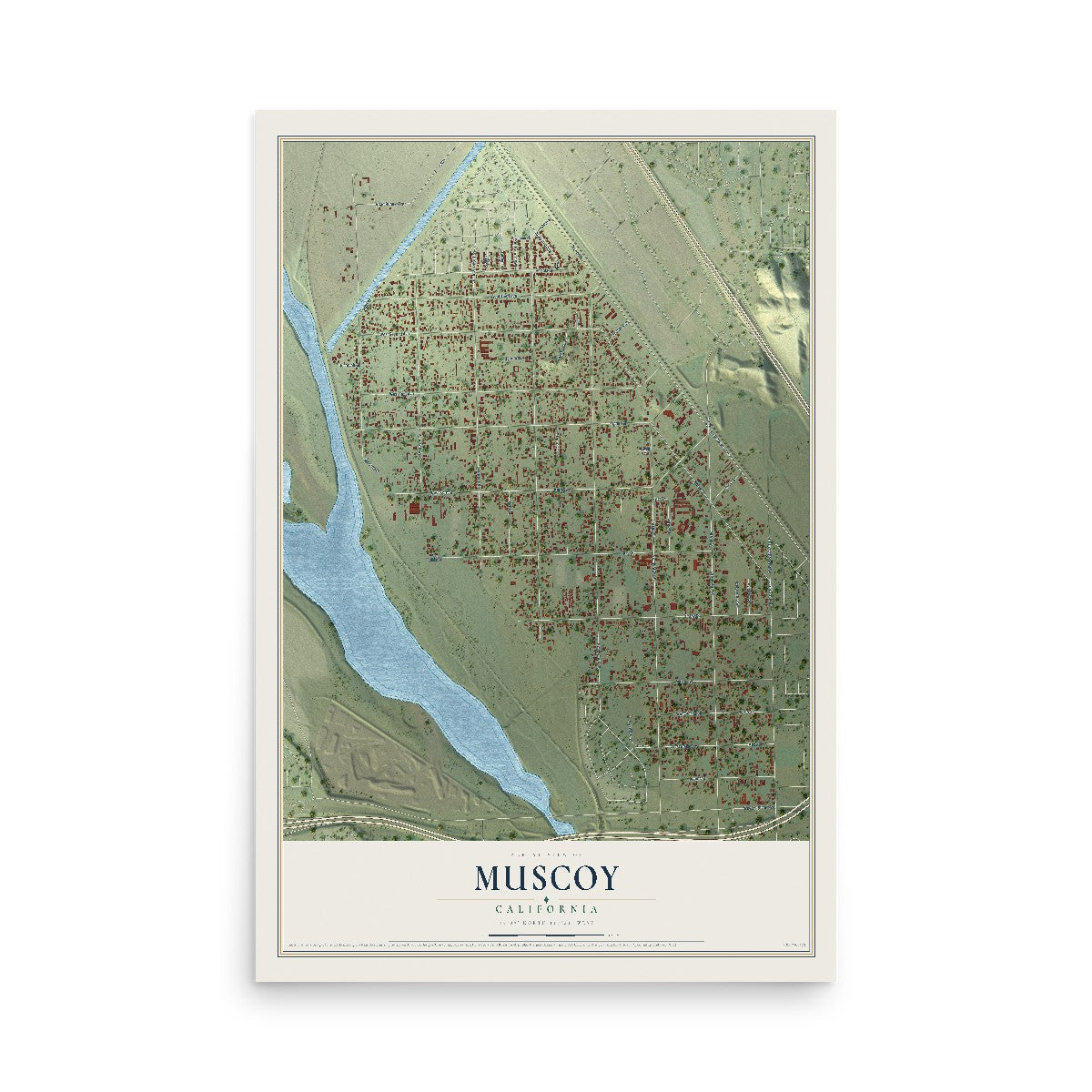 Map of Muscoy, California, 12 x 18 inch unframed archival matte print