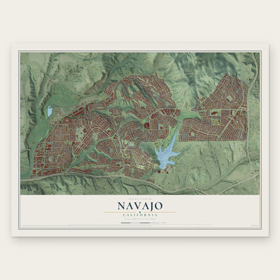 Navajo, California map print, the full design