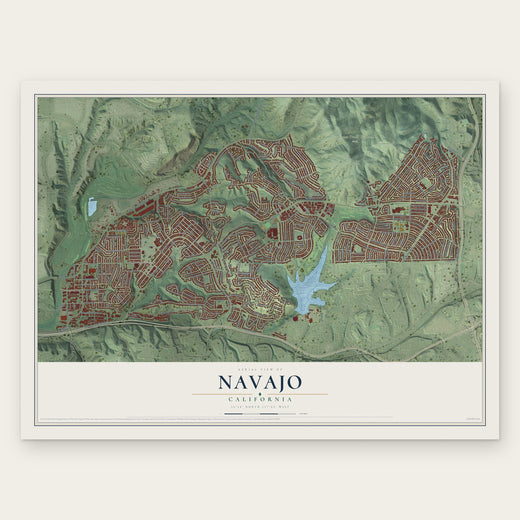 Navajo, California map print, the full design