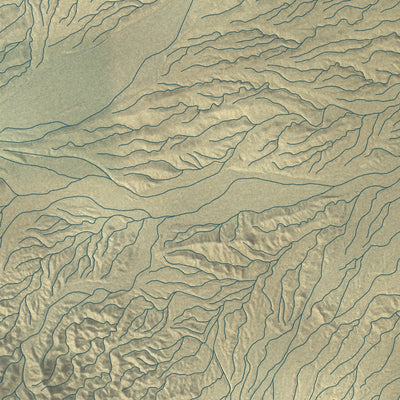 Close-up of the map of Needles, California print showing street and building detail