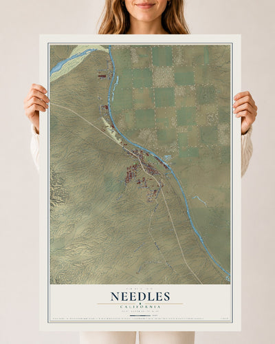 Map of Needles, California, 24 x 36 inch unframed archival matte print