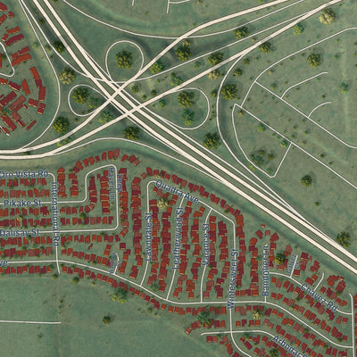 Close-up of the map of Nestor, California print showing street and building detail