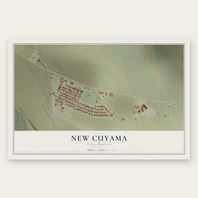 New Cuyama, California map print, the full design