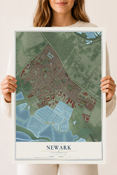 Map of Newark, California, 18 x 24 inch unframed archival matte print