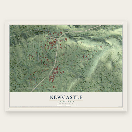 Newcastle, California map print, the full design