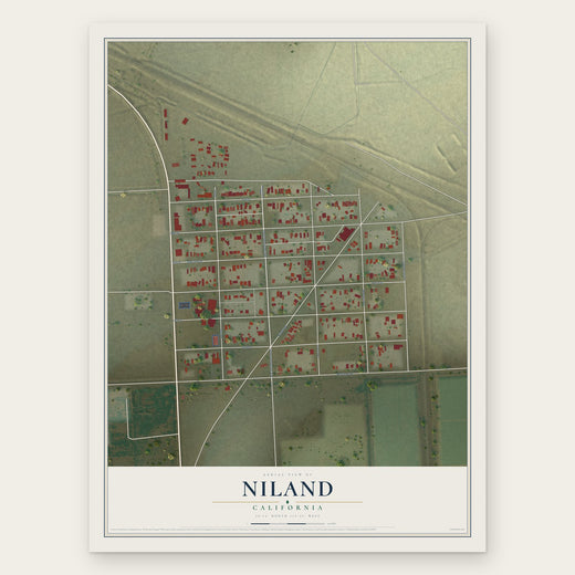 Niland, California map print, the full design