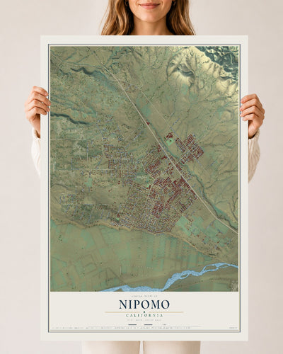 Map of Nipomo, California, 24 x 36 inch unframed archival matte print