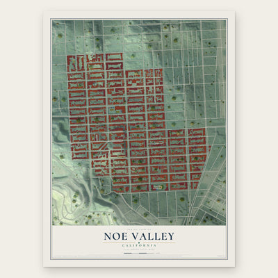 Noe Valley, California map print, the full design